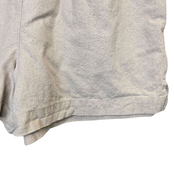 ASOS Women's 0 High Waist Cream Linen Blend Shorts with Elastic Waistband - Picture 4 of 11